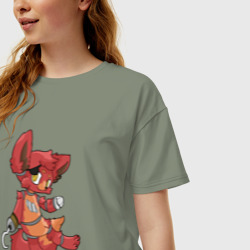 Женская футболка хлопок Oversize Foxy FNAF - фото 2