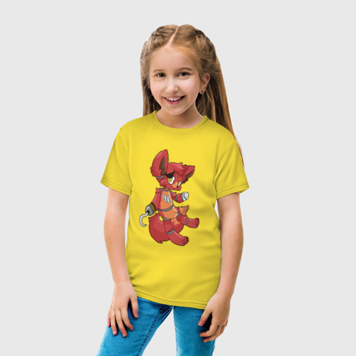 Детская футболка хлопок Foxy FNAF, цвет желтый - фото 5