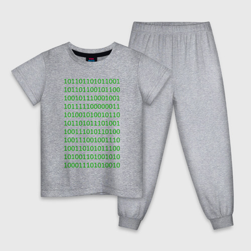 Детская пижама хлопок Двоичный код, цвет меланж
