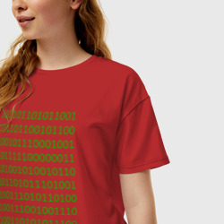Женская футболка хлопок Oversize Двоичный код - фото 2
