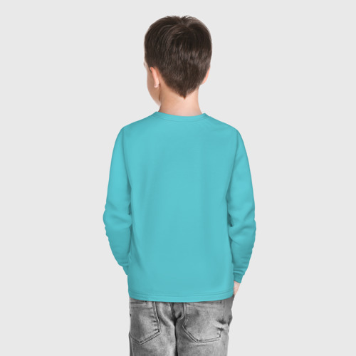 Детский лонгслив хлопок Двоичный код, цвет бирюзовый - фото 4