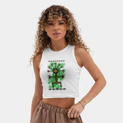 Женская укороченная майка-топ хлопок Кураймен курай - фото 2