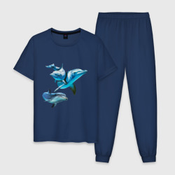 Мужская пижама хлопок Дельфины