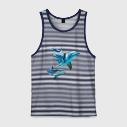 Мужская майка хлопок Дельфины