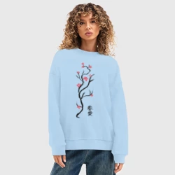 Женский свитшот oversize без начеса хлопок Весна. Любовь - фото 2