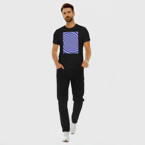 Мужская футболка хлопок Slim Звёздный портал (иллюзия), цвет черный - фото 5