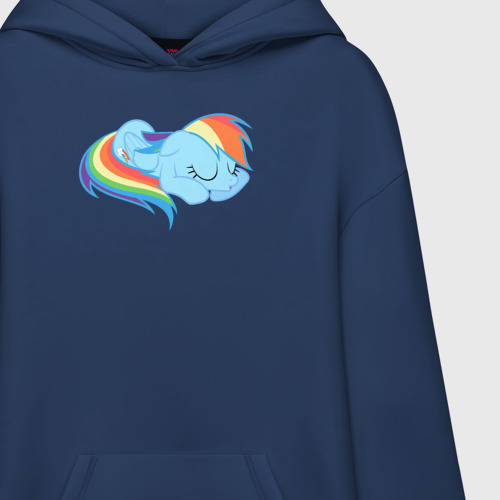 Худи SuperOversize хлопок Rainbow Dash sleeps, цвет темно-синий - фото 3