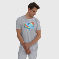 Мужская пижама хлопок Rainbow Dash sleeps - фото 2