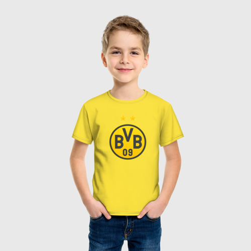 Детская футболка хлопок Borussia Dortmund, цвет желтый - фото 3