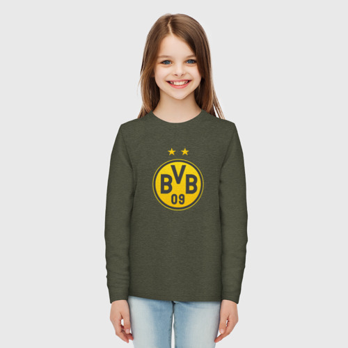 Детский лонгслив хлопок с принтом Borussia Dortmund, вид сбоку #3