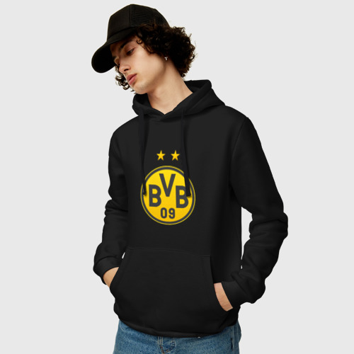 Мужская толстовка хлопок Borussia Dortmund, цвет черный - фото 3