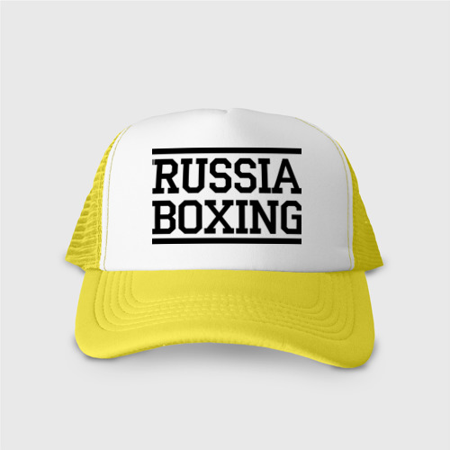 Кепка тракер с сеткой Russia boxing, цвет желтый