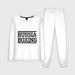Женская пижама с лонгсливом хлопок Russia boxing