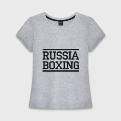 Женская футболка хлопок Slim Russia boxing