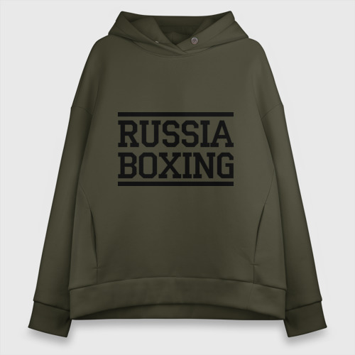 Женское худи Oversize хлопок Russia boxing, цвет хаки