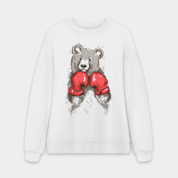 Мужской свитшот oversize без начеса хлопок Russia boxing