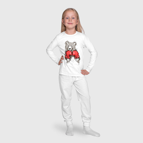 Детская пижама с лонгсливом хлопок Russia boxing, цвет белый - фото 7