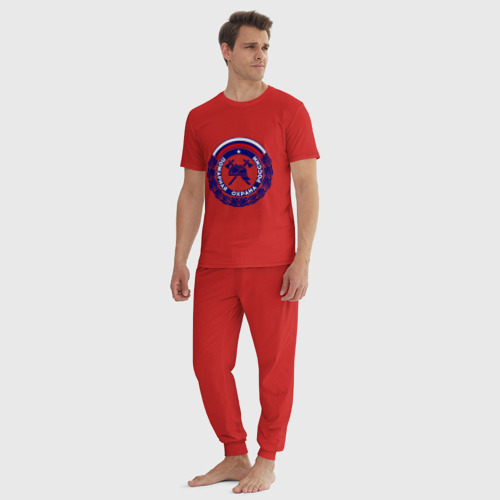 Мужская пижама хлопок Пожарная охрана России, цвет красный - фото 5