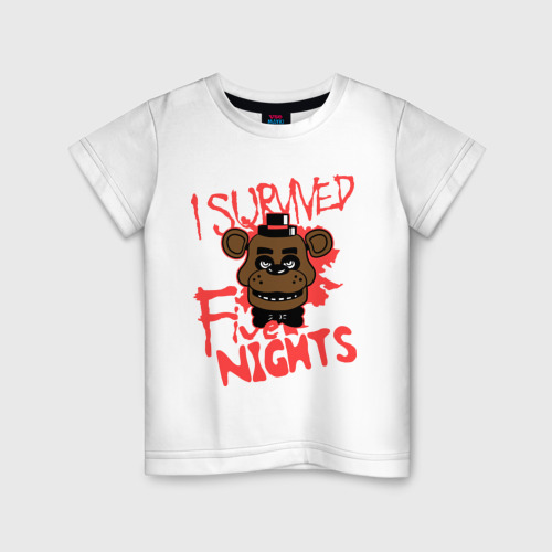 Детская футболка хлопок Five Nights At Freddy's, цвет белый