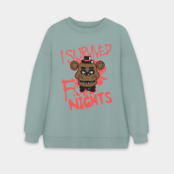 Женский свитшот oversize без начеса хлопок Five Nights At Freddy's