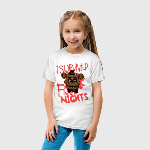 Детская футболка хлопок Five Nights At Freddy's, цвет белый - фото 5