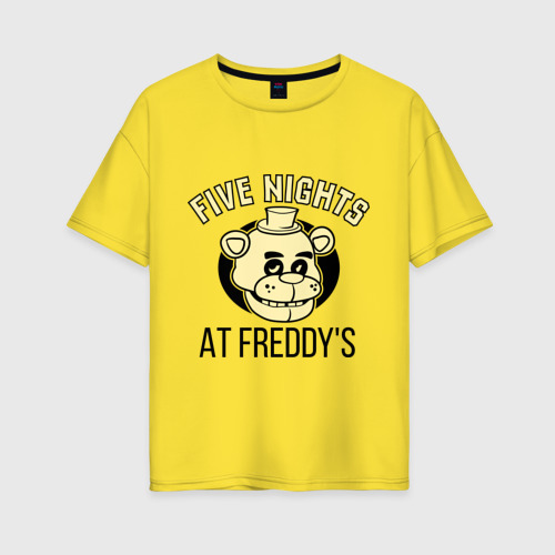 Женская футболка хлопок Oversize Five Nights At Freddy's, цвет желтый