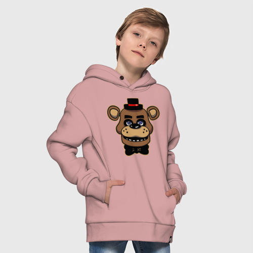 Детское худи Oversize хлопок Five Nights At Freddy's, цвет пыльно-розовый - фото 9