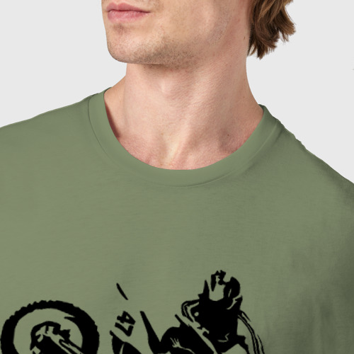 Мужская футболка хлопок Мотокросс, цвет авокадо - фото 6