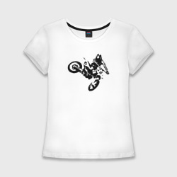 Женская футболка хлопок Slim Мотокросс