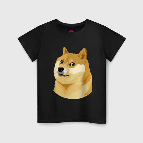 Детская футболка хлопок Doge, цвет черный