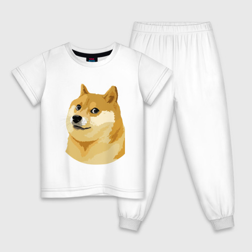 Детская пижама хлопок Doge, цвет белый