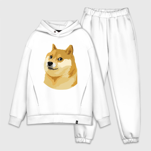 Мужской костюм oversize хлопок Doge, цвет белый