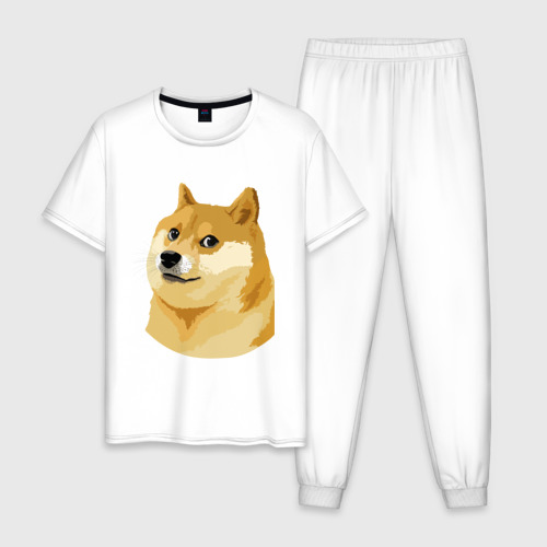 Мужская пижама хлопок Doge, цвет белый