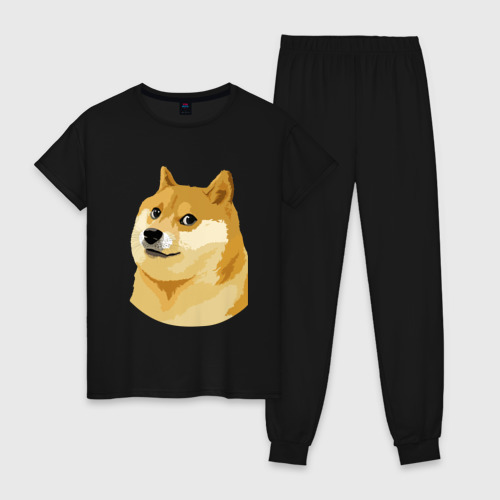 Женская пижама хлопок Doge, цвет черный