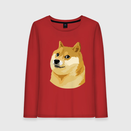 Женский лонгслив хлопок Doge, цвет красный