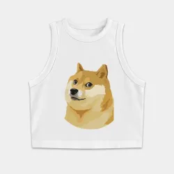 Женская укороченная майка-топ хлопок Doge