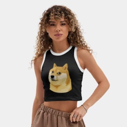 Женская укороченная майка-топ хлопок Doge - фото 2