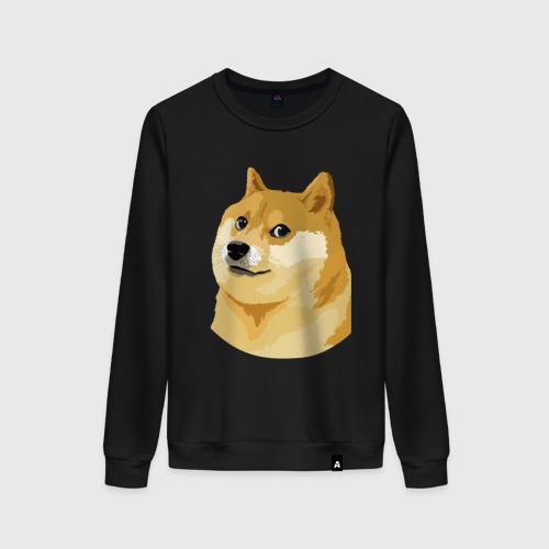 Женский свитшот хлопок Doge, цвет черный