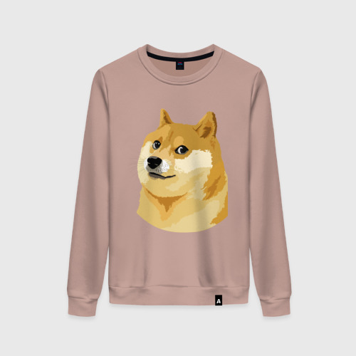 Женский свитшот хлопок Doge, цвет пыльно-розовый