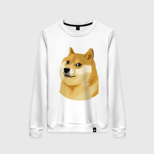 Женский свитшот хлопок Doge, цвет белый