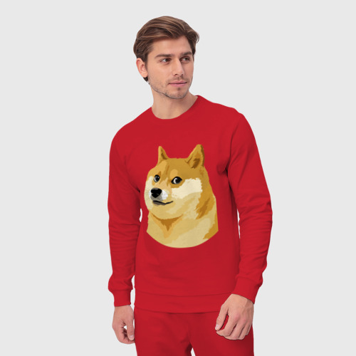 Мужской костюм хлопок Doge, цвет красный - фото 5