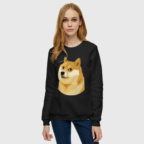 Женский свитшот хлопок Doge, цвет черный - фото 3