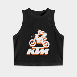 Женская укороченная майка-топ хлопок KTM белый