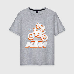 Женская футболка хлопок Oversize KTM белый