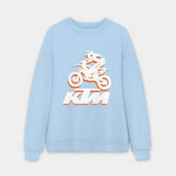 Мужской свитшот oversize без начеса хлопок KTM белый