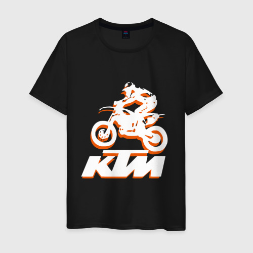 Мужская футболка хлопок KTM белый, цвет черный