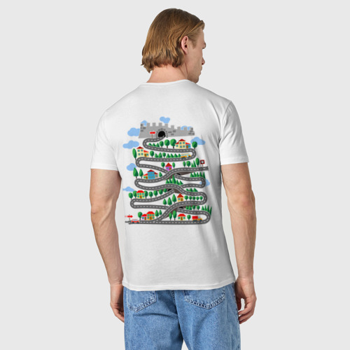 Мужская футболка хлопок Дорога к замку, цвет белый - фото 4
