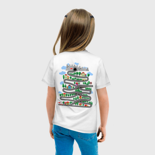 Детская футболка хлопок Дорога к замку, цвет белый - фото 6