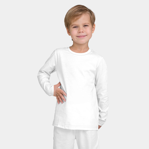 Детская пижама с лонгсливом хлопок с принтом Дорога на спине, фото на моделе #1