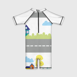 Детский купальный костюм 3D Дорога домой на спине